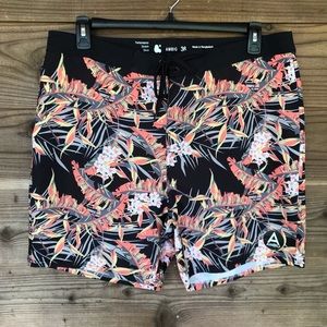 Ambig AT9365 Black Tropical Swim Shorts 36